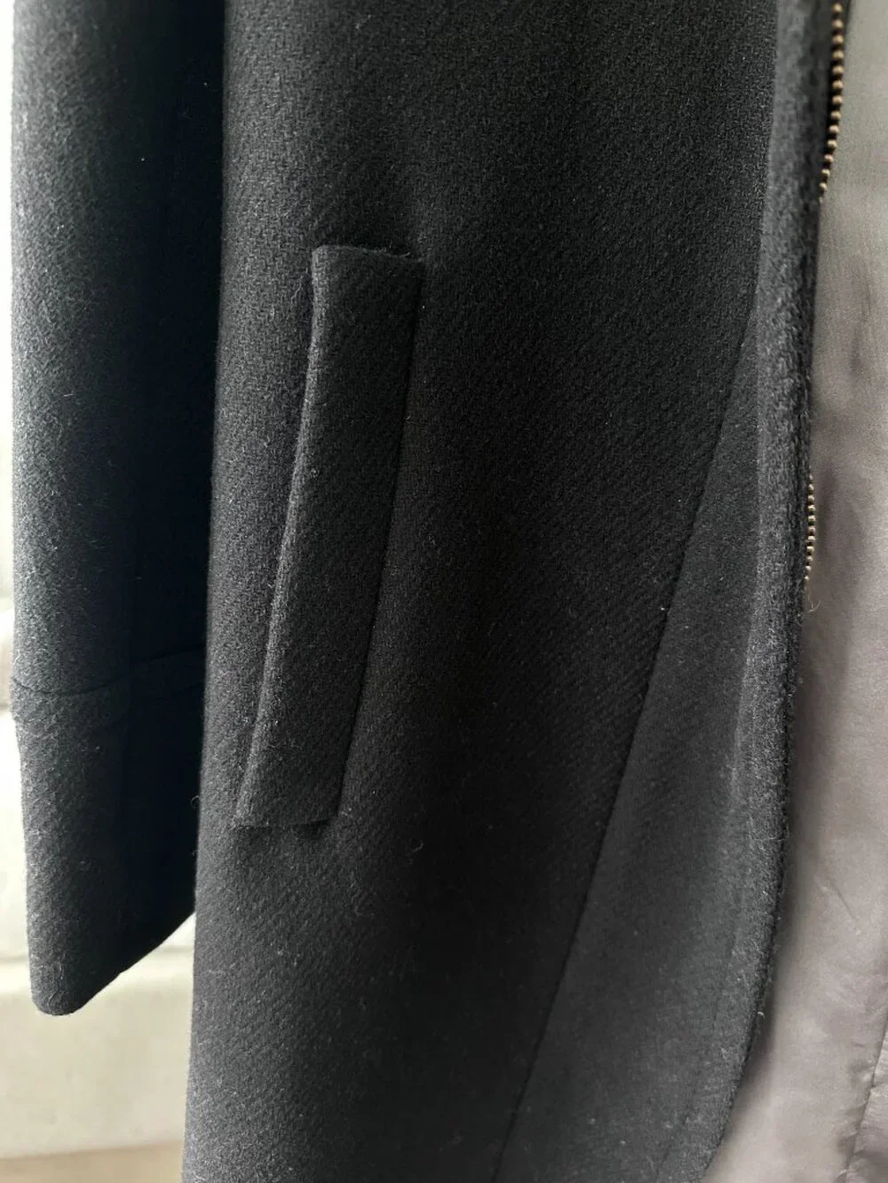 J Crew Stadium Cloth by Nello Gory Black Cocoon Coat in Size 2 - Picture 7 of 11